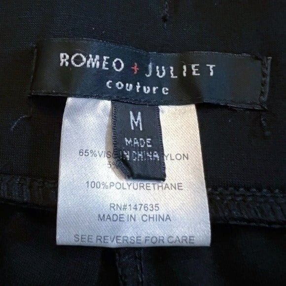 Romeo + Juliet Couture Ponte Leggings Size M GUC Tuxedo Stripe Faux Leather - Picture 5 of 6
